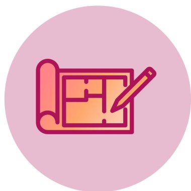 Şablon basit simgesi, vektör illüstrasyonu 