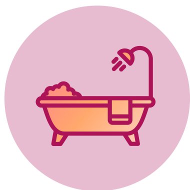 Banyo basit simgesi, vektör çizim 