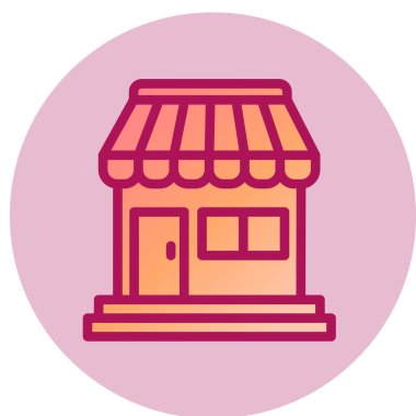 Dükkanı basit simgesi, vektör çizim 