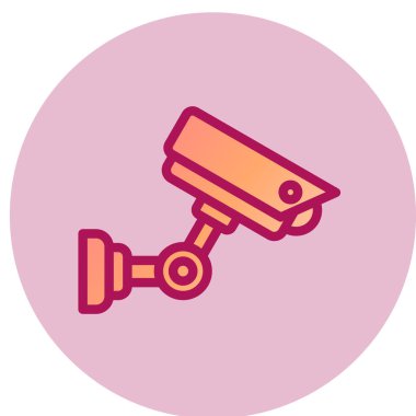 CCTV kamera basit simgesi, vektör çizim 