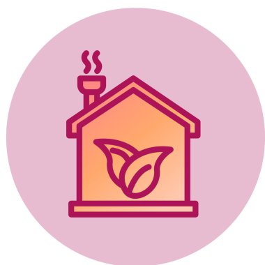 Eco House basit simgesi, vektör illüstrasyonu 