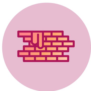 Brickwall basit simgesi, vektör illüstrasyonu 