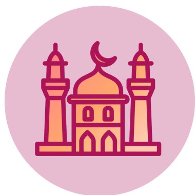 Cami basit simgesi, vektör illüstrasyonu 