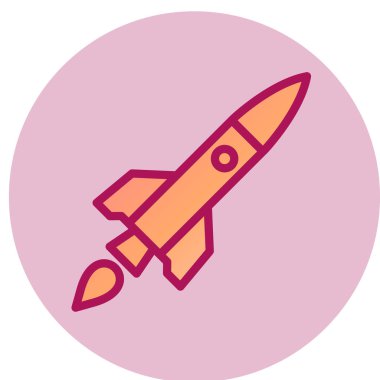 Balistik basit simge, vektör illüstrasyonu 