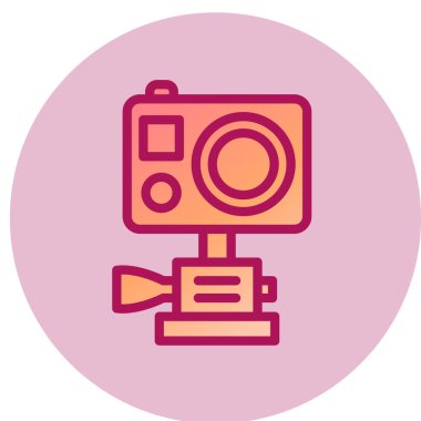 Eylem kamerası basit simgesi, vektör illüstrasyonu 