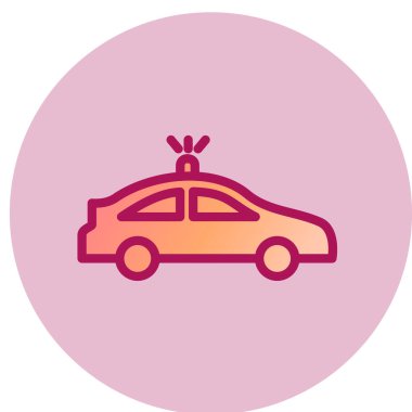 Polis arabası simgesi, vektör illüstrasyonu