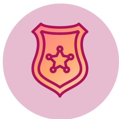 Polis rozeti simgesi, vektör illüstrasyonu