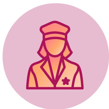 Polis kadın simgesi, vektör illüstrasyonu