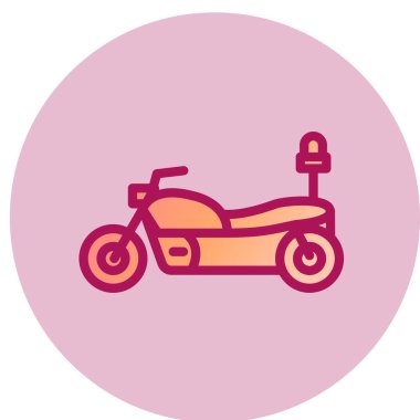 Motosiklet ikonu. Web için bisiklet vektör simgelerinin basit illüstrasyonu