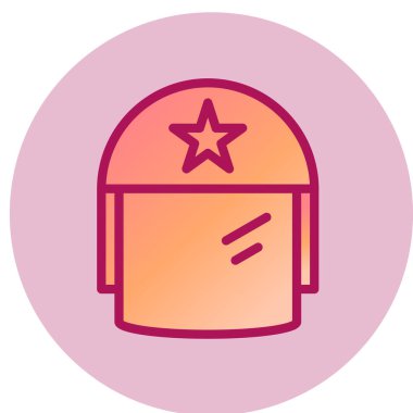 Polis miğferi simgesi, vektör çizimi