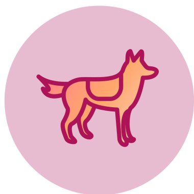 köpek simgesi, vektör illüstrasyonu