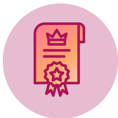 Sertifika vektör simgesi modern illüstrasyon