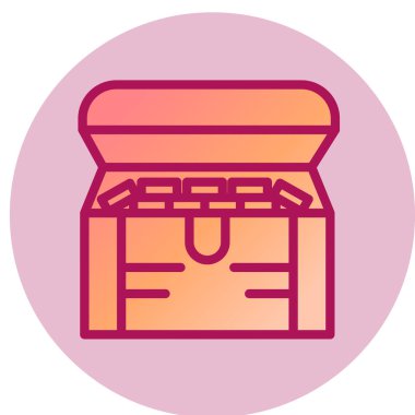 Hazine Sandığı Simgesi, vektör illüstrasyonu