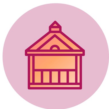 Evin düz tasarım ikonu. vektör illüstrasyonu