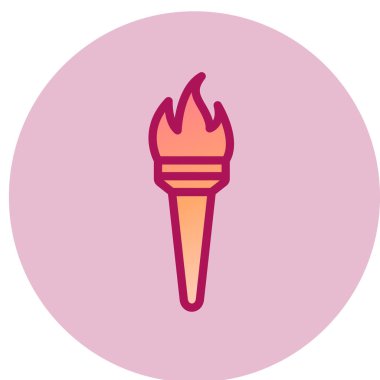 Meşale simgesi. vektör illüstrasyonu