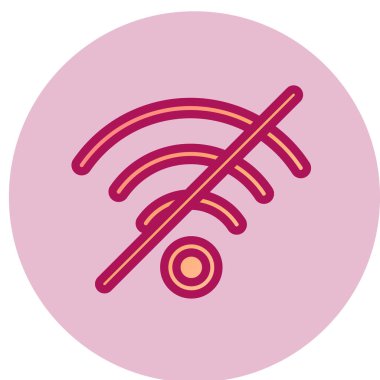 Wi-Fi sinyal simgesi yok. Arkaplanda internet düğmesi.