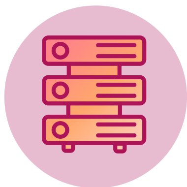 veritabanı vektörü düz renk simgesi