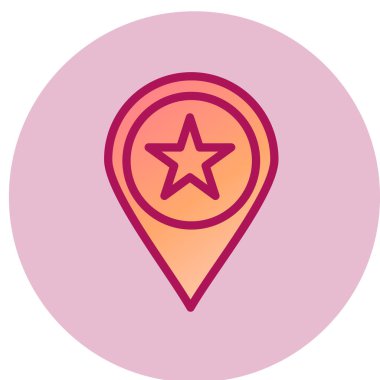 Bir yıldız iğnesi simgesinin vektör illüstrasyonu