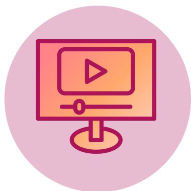 Çevrimiçi Akış simgesi, vektör illüstrasyonu