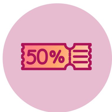 satış kuponu simgesi, vektör illüstrasyonu, imza