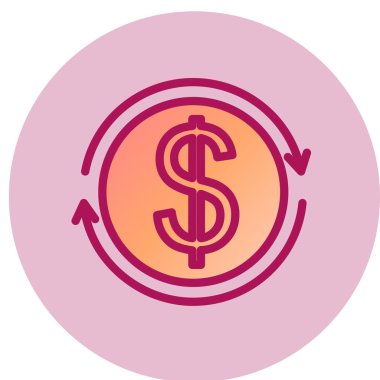 Dolar işareti simgesi. Para sembolü. düz tasarım biçimi.