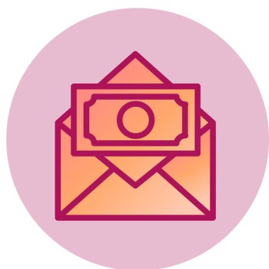 Para izole vektör simgesine sahip zarf