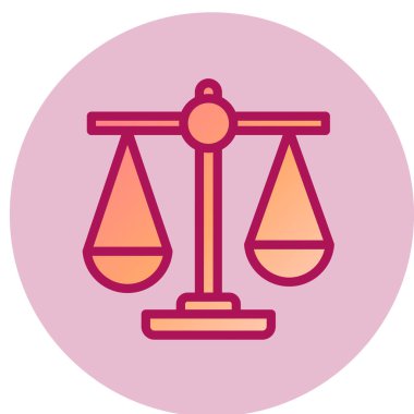 Hukukun sembolü olan adalet simgesi. vektör illüstrasyonu.