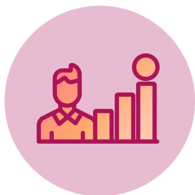 İş grafiği ve iş adamlarının vektör çizimi 