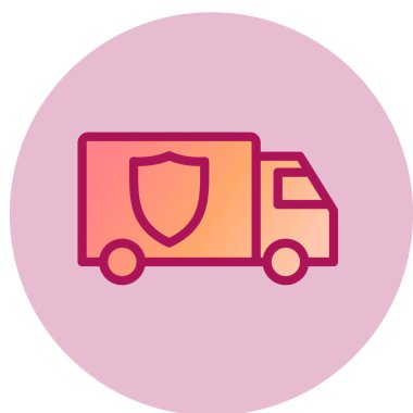 Teslimat kamyonu ikonu. vektör illüstrasyonu