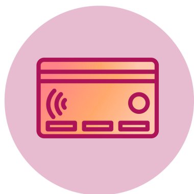 Kredi kartı ikonu. Düz dizayn. vektör illüstrasyonu.