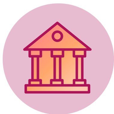 banka binası simgesi modada izole edilmiş arka plan