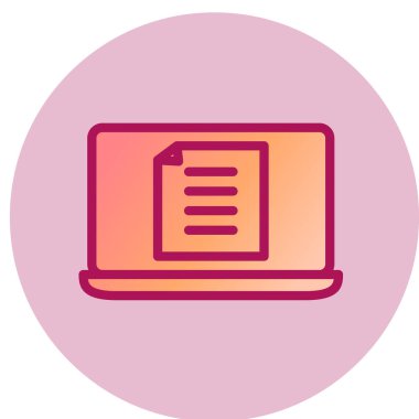 Dizüstü bilgisayar simgesinin vektör çizimi