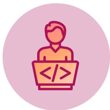 Programcı simgesi, vektör illüstrasyonu