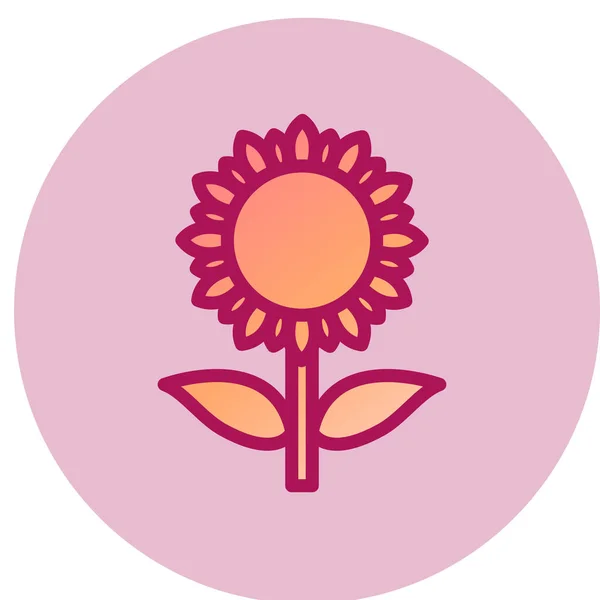 Sunflower Web Icon Vector Illustration — Vetor de Stock