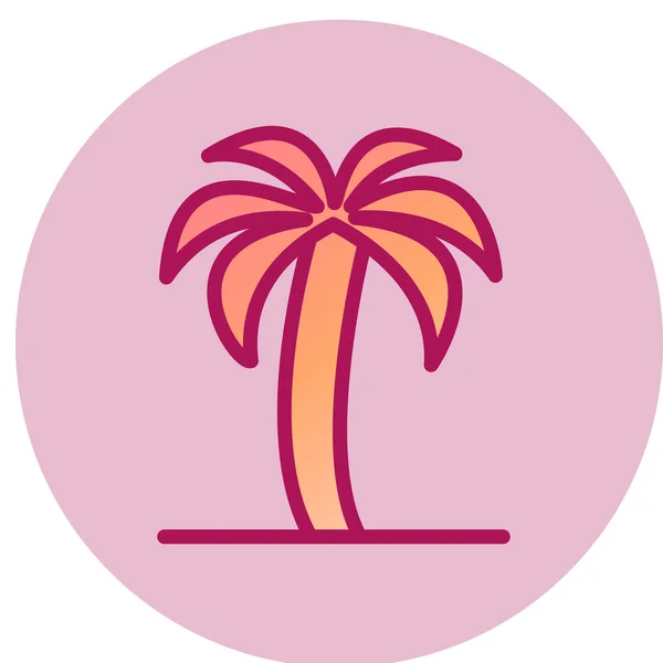 Palmiye Ağacı Web Simgesi Vektör Çizim — Stok Vektör