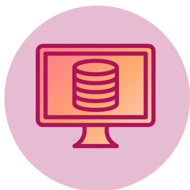 bilgisayar monitörü ikon vektör illüstrasyonu