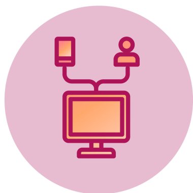 Bağlı simge, vektör illüstrasyonu