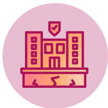 Deprem basit simgesi, vektör illüstrasyonu