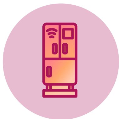 Smart Buzdolabı basit simgesi, vektör illüstrasyonu