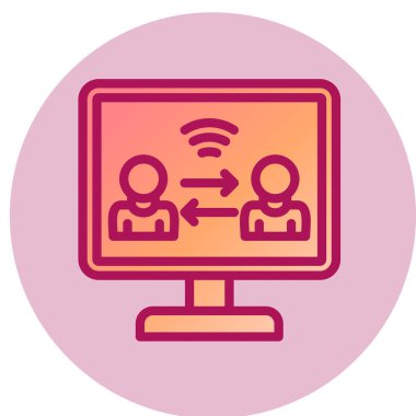 Sosyal ortam simgesi, vektör illüstrasyonu