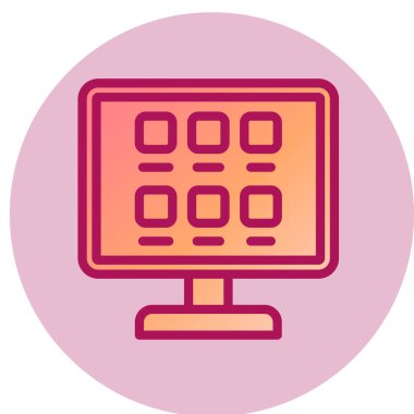 akıllı TV simgesi, vektör illüstrasyonu