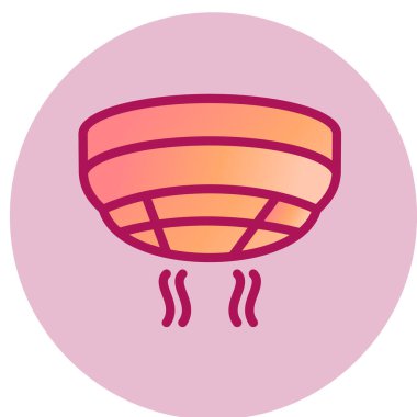 Duman dedektörü simgesi, vektör illüstrasyonu