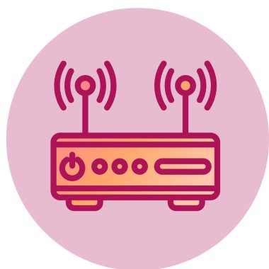 kablosuz yönlendirici düz simge, vektör, illüstrasyon