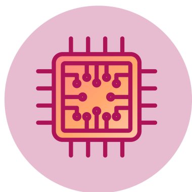 Cpu simge vektör illüstrasyonu