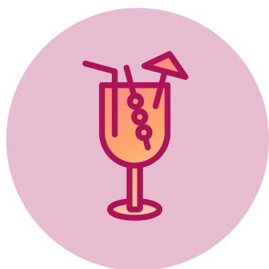 Kokteyl ikonu vektör illüstrasyonu