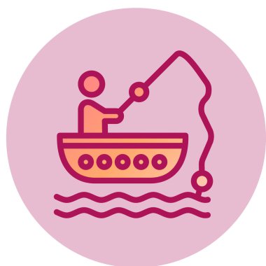 Balık ikonu, vektör illüstrasyonu