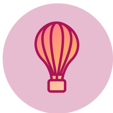 Sıcak hava balonu ikonu. düz tasarım biçimi.