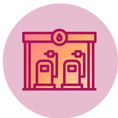 Yakıt istasyonu simgesi, vektör illüstrasyonu