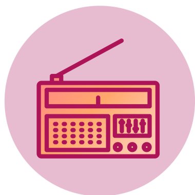 radyo işareti simgesi. Düz dizayn. vektör illüstrasyonu.