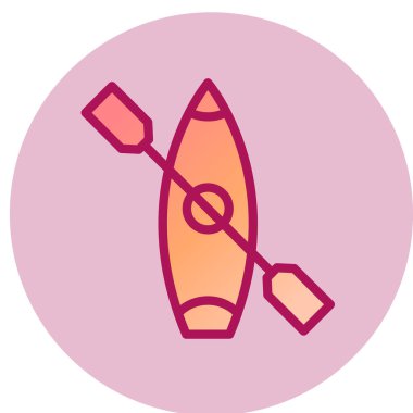 Kürek Teknesi simgesi, vektör illüstrasyonu 